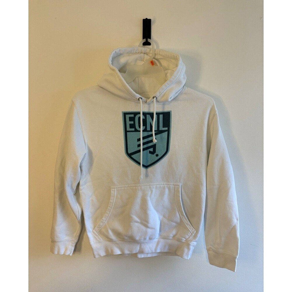 Lane Seven Men’s S White Pullover Hooded Fleece Hoodie Graphic Logo